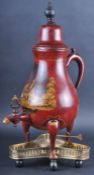19TH CENTURY VICTORIAN RED LACQUERED COFFEE POT