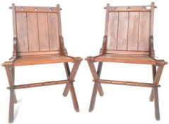 PAIR OF 19TH CENTURY VICTORIAN OAK GLASTONBURY CHAIRS