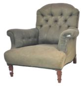 19TH CENTURY VICTORIAN HOWARD & SONS MANNER ARMCHAIR
