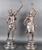VICTOR ROUSSEAU - PAIR OF LARGE BRONZE FIGURES