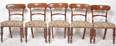 SET OF FIVE WILLIAM IV MAHOGANY DINING CHAIRS