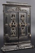 19TH CENTURY CARVED EBONY TWIN DOOR PICTURE FRAME