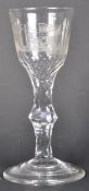 18TH CENTURY GEORGE III FACET CUT CHINOISERIE WINE GLASS