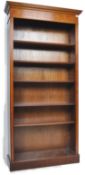 LARGE SHERATON REVIVAL MAHOGANY & SATINWOOD BOOKCASE