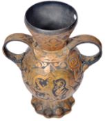 20TH CENTURY GERMAN CAST BRONZE TWIN HANDLED VASE