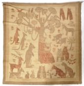 19TH CENTURY TREE OF LIFE WALL HANGING TAPESTRY