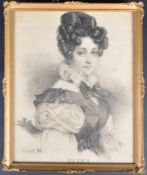 19TH CENTURY GEORGE III PENCIL DRAWING OF ELIZA