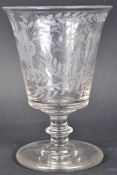 19TH CENTURY WILLIAM IV ETCHED GLASS WINE GOBLET