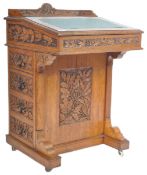 19TH CENTURY VICTORIAN CARVED OAK DAVENPORT