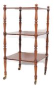 19TH CENTURY VICTORIAN ROSEWOOD THREE TIER WHATNOT