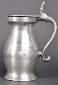 18TH CENTURY GEORGE III PEWTER LIDDED TANKARD