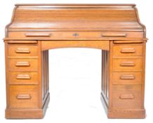 19TH CENTURY VICTORIAN LEBUS OAK ROLL TOP DESK