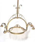 19TH CENTURY VICTORIAN GOTHIC BRASS WORKED CHANDELIER