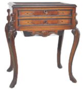 19TH CENTURY VICTORIAN WALNUT AND EBONIE WORK / SEWING BOX