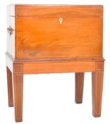 19TH CENTURY REGENCY MAHOGANY WORKBOX ON STAND