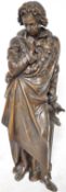 20TH CENTURY BRONZE WORKED SCULPTOR OF BEETHOVEN