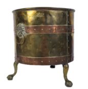 19TH CENTURY COPPER & BRASS COAL BUCKET