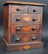 19TH CENTURY VICTORIAN BURL WALNUT APPRENTICE PIECE CHEST