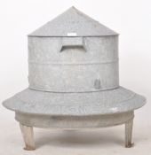 LARGE VINTAGE 20TH CENTURY GALVANISED CHICKEN FEEDER