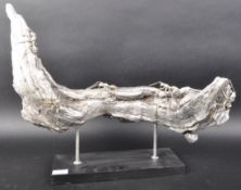 CONTEMPORARY WOODEN ART SCULPTURE ADORNED WITH ANTS