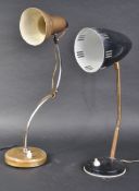 TWO RETRO MID CENTURY DESK / BEDSIDE TABLE LAMPS