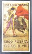 20TH CENTURY SPANISH BULLFIGHTING ADVERTING POSTER