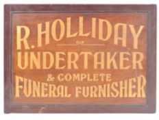 EDWARDIAN MAHOGANY FUNERAL DIRECTORS SIGN