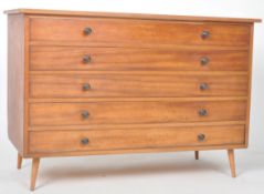 LARGE MID CENTURY TEAK PLAN CHEST / CHEST OF DRAWERS