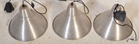 MATCHING SET OF THREE INDUSTRIAL PENDANT LIGHTS