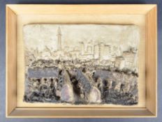 RETRO 20TH CENTURY 1970s STUDIO ART POTTERY PLAQUE