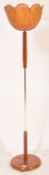 RETRO MID CENTURY TEAK AND BRASS STANDARD LAMP LIGHT