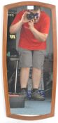 RETRO MID CENTURY TEAK FRAMED HANGING MIRROR