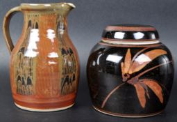 DAVID EELES - SHEPHERD'S WELL POTTERY - JUG AND GINGER JAR