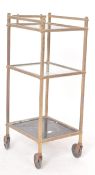 RETRO HOLLYWOOD REGENCY STYLE BRASS THREE TIER TROLLEY