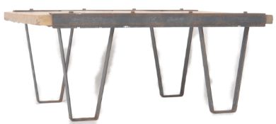 CONTEMPORARY HANDMADE OAK PLANKED TOPPED COFFEE TABLE