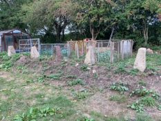 SET OF FIVE ANTIQUE STADDLE STONE BASES