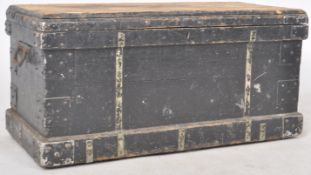 19TH CENTURY VICTORIAN EBONISED PINE CHEST / COFFEE TABLE