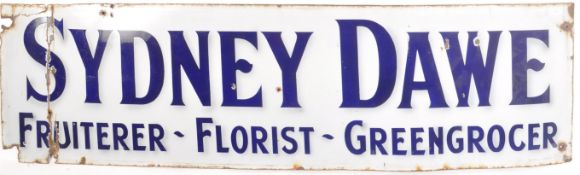 SYDNEY DAWE - VINTAGE ENAMEL ADVERTISING SHOP SIGN