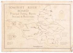 MID CENTURY SOMERSET RIVER BOARD ORDINANCE SURVEY MAP