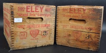 ELEY BROTHERS - PAIR OF VINTAGE SMALL ARMS AMMO STORAGE BOXES