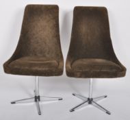 LUBKE - PAIR OF SPACE AGE SWIVEL DINING CHAIRS