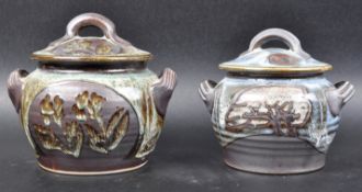 DAVID EELES - SHEPHERD'S WELL POTTERY - TWO LIDDED JARS