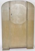 VINTAGE ART DECO STAINED OAK SINGLE DOOR WARDROBE