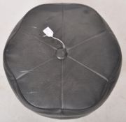 RETRO MID CENTURY FAUX LEATHER FOOTSTOOL / POUFFE