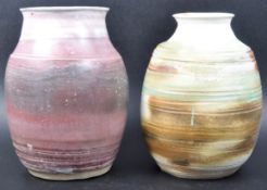 TWO RETRO 60s STUDIO ART POTTERY VASES