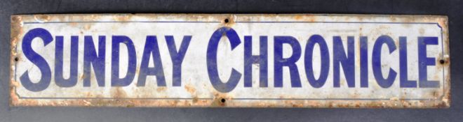 SUNDAY CHRONICLE - VINTAGE ENAMEL ADVERTISING SIGN