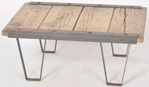 CONTEMPORARY HANDMADE OAK PLANK TOPPED COFFEE TABLE