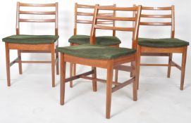 YOUNGER - SET OF FOUR TEAK LADDERBACK DINING CHAIRS