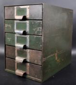 VINTAGE EARLY 20TH CENTURY MILITARY METAL INDEX FILING CABINET