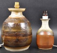 TWO RETRO 20TH CENTURY STUDIO ART POTTERY TABLE LAMPS